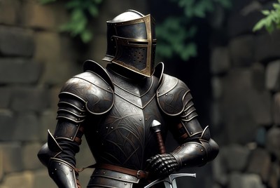 Medieval knight in ornate armor