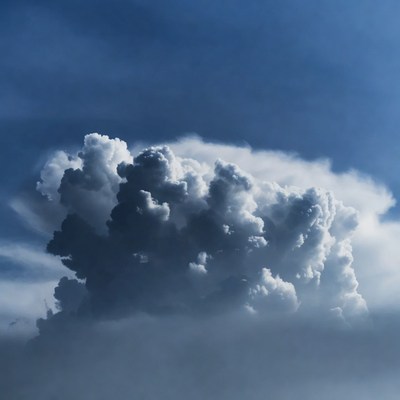 Massive Cumulus Clouds in Blue Sky