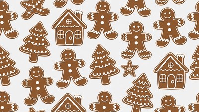 Gingerbread Men Christmas Seamless Pattern
