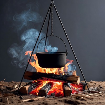 Campfire with Hanging Pot