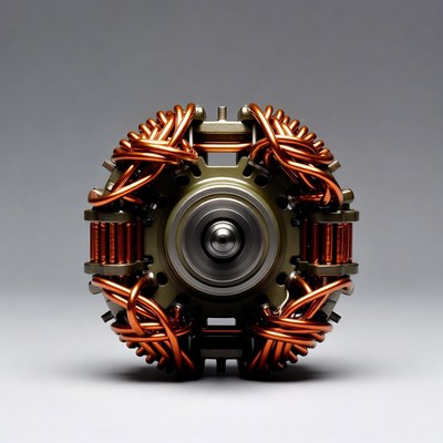 Copper Wire Electric Motor Closeup