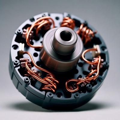 Electric Motor Copper Windings Closeup