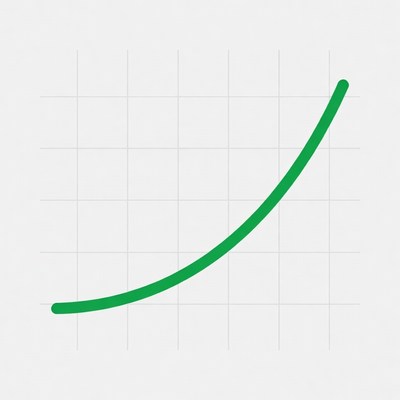 Green upward arrow graph