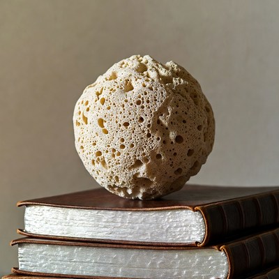 Sea Sponge on Stacked Books