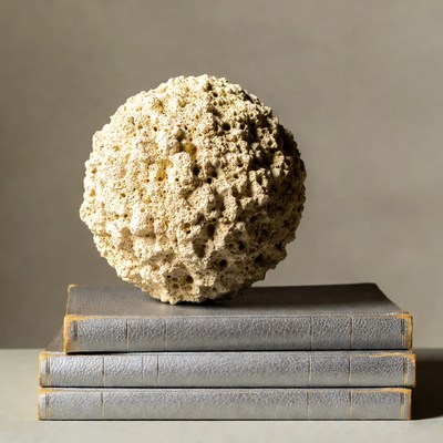 Porous Sea Sponge on Leather Books