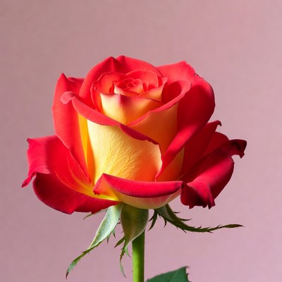 Red and yellow bicolor rose