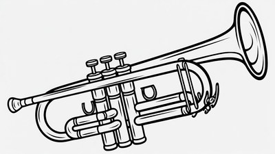Trumpet line art illustration