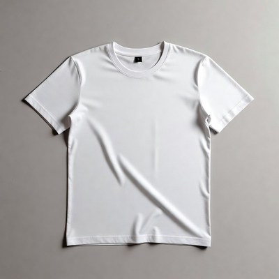 White T-shirt on Gray Background