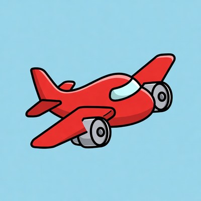 Red Cartoon Airplane