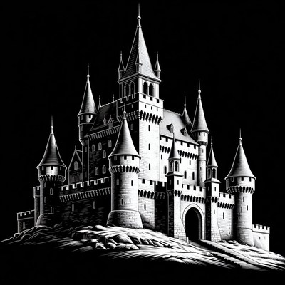 Majestic White Castle Illustration
