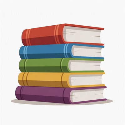 Colorful Stack of Books Illustration