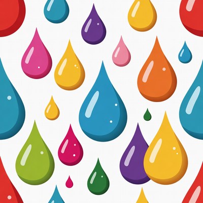 Colorful Water Drops Seamless Pattern