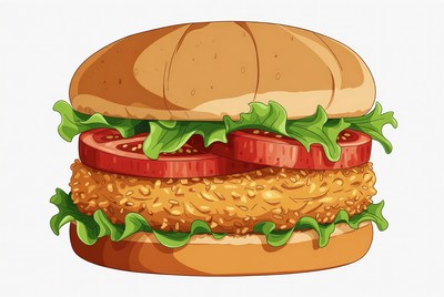 Chicken Burger with Lettuce Tomato