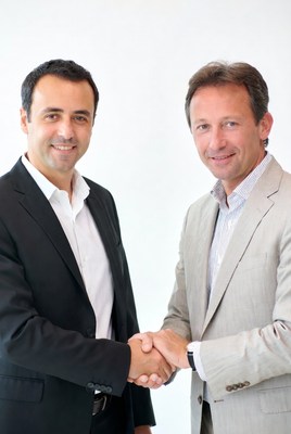 Two businessmen shaking hands