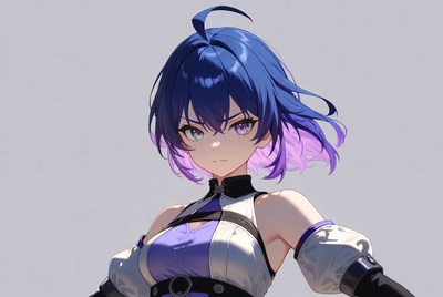 Anime girl with blue hair