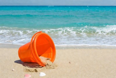 Orange Beach Bucket Spilling Sand
