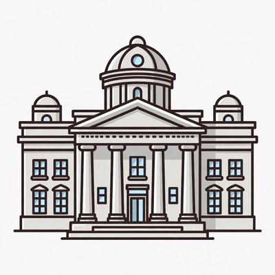 Line Art Capitol Building Illustration