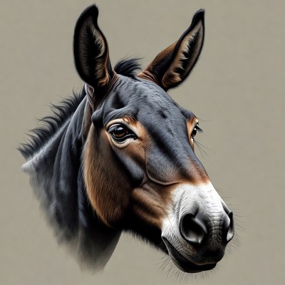 Donkey head portrait