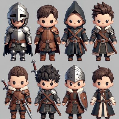 Chibi Boys in Fantasy Armor
