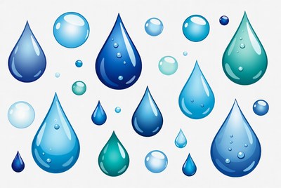 Blue Water Drops Clipart