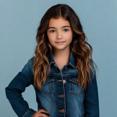 Girl in denim jacket smiling