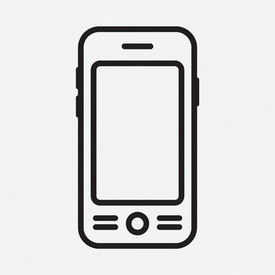 Black Line Smartphone Icon