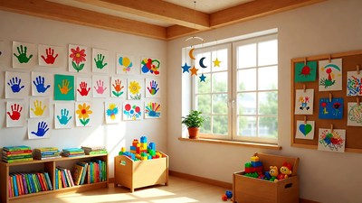 Colorful Preschool Classroom Interior