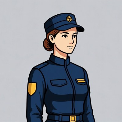 Anime woman in navy uniform