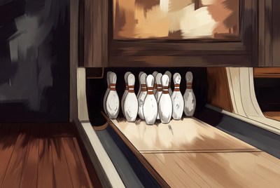 Bowling Pins on Lane