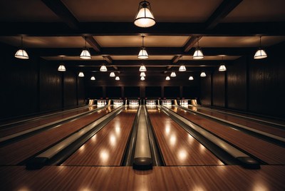 Empty Bowling Alley Lanes