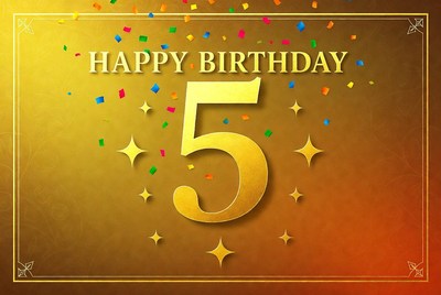 Happy Birthday 5 Golden Number