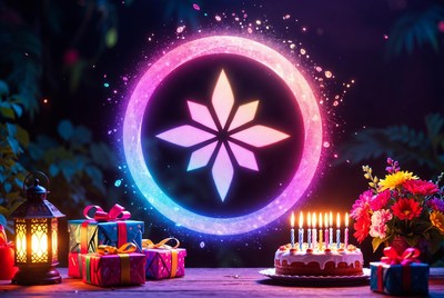 Glowing Snowflake Logo Birthday Cake