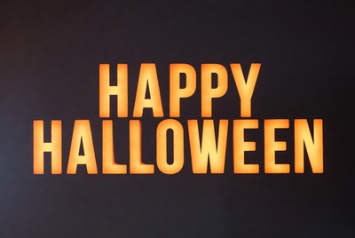 Happy Halloween Glowing Text