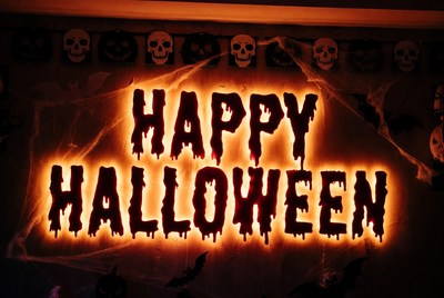 Happy Halloween Dripping Neon Sign