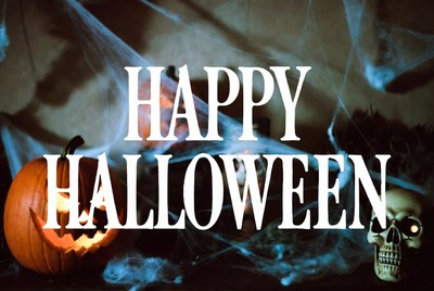 Happy Halloween with Pumpkin and Skull