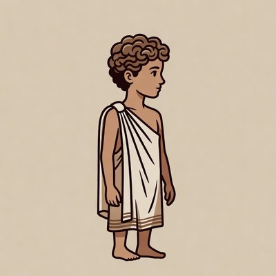 Boy in Toga Illustration