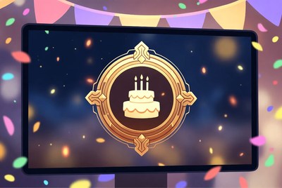 Birthday Cake on Screen with Confetti