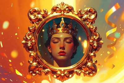 Woman in golden crown portrait
