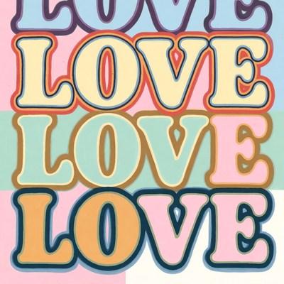 Colorful LOVE Text Illustration