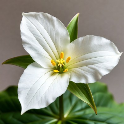 White Trillium Flower Blooming
