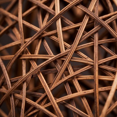 Woven Rattan Close-Up Texture