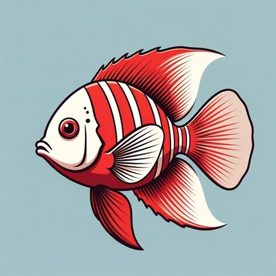 Red Clownfish Illustration