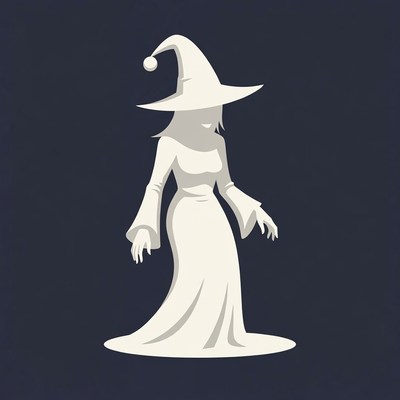 Silhouette Witch in Long Dress