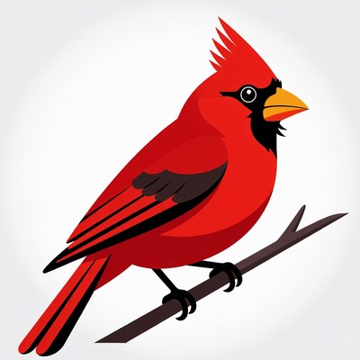 Red Cardinal Bird on Branch