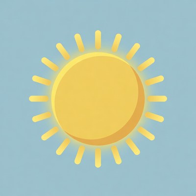 Bright yellow sun illustration