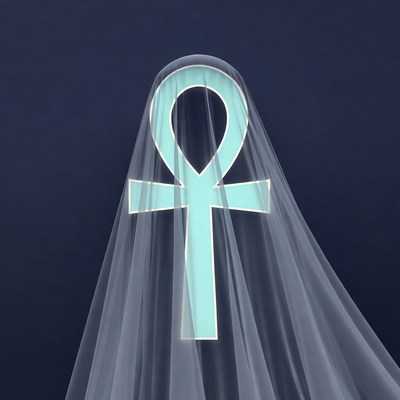 Glowing Ankh with Veil