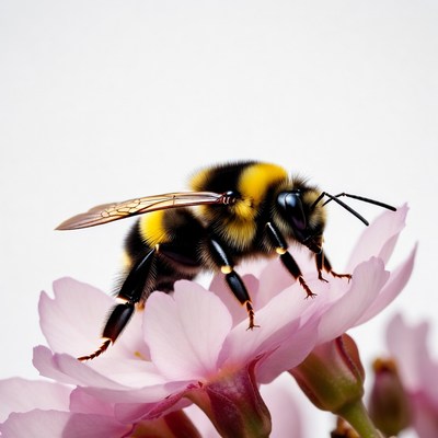 Bumblebee on pink flower