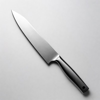 Sharp Chef's Knife on White Background