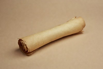 Rolled Ancient Parchment Scroll