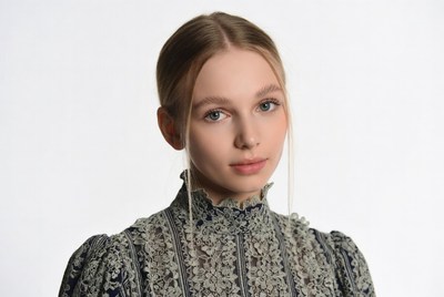 Young woman in lace blouse
